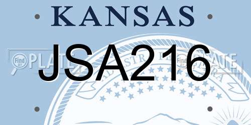 JSA216 Kansas License Plate