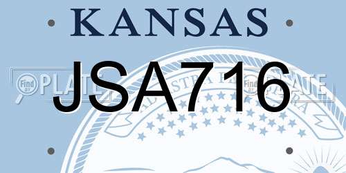 JSA716 Kansas License Plate
