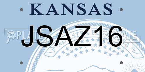 JSAZ16 Kansas License Plate
