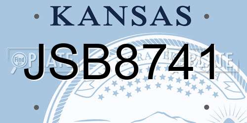 JSB8741 Kansas License Plate