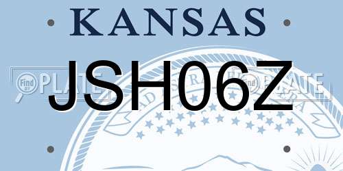 JSH06Z Kansas License Plate