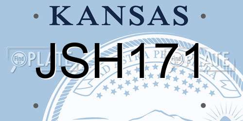 JSH171 Kansas License Plate