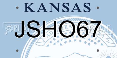 JSHO67 Kansas License Plate