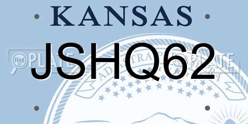 JSHQ62 Kansas License Plate