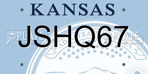 JSHQ67 Kansas License Plate