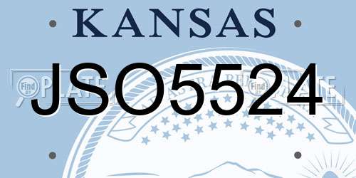 JSO5524 Kansas License Plate