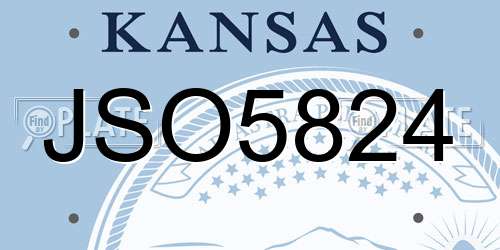 JSO5824 Kansas License Plate