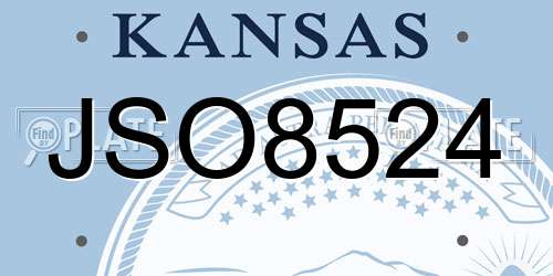 JSO8524 Kansas License Plate