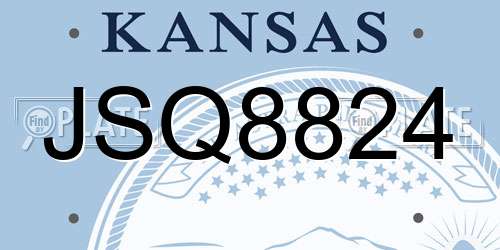 JSQ8824 Kansas License Plate