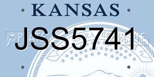 JSS5741 Kansas License Plate