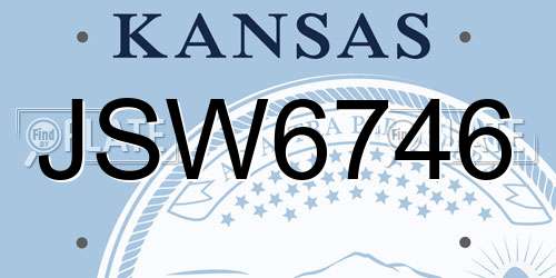 JSW6746 Kansas License Plate