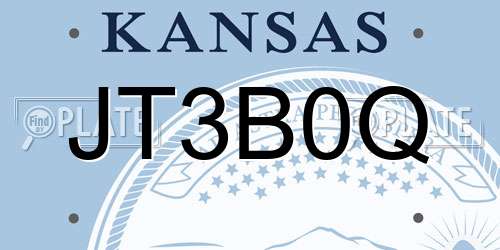 JT3B0Q Kansas License Plate