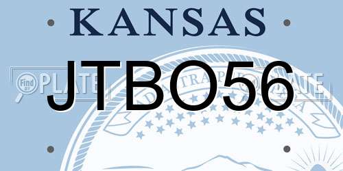 JTBO56 Kansas License Plate