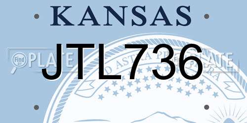 JTL736 Kansas License Plate