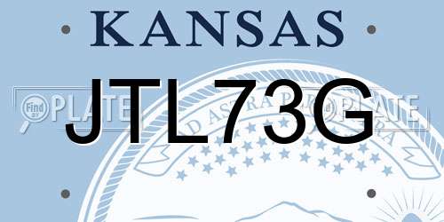 JTL73G Kansas License Plate
