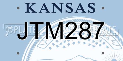 JTM287 Kansas License Plate