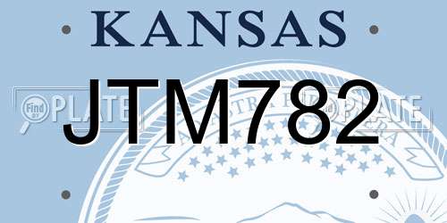 JTM782 Kansas License Plate