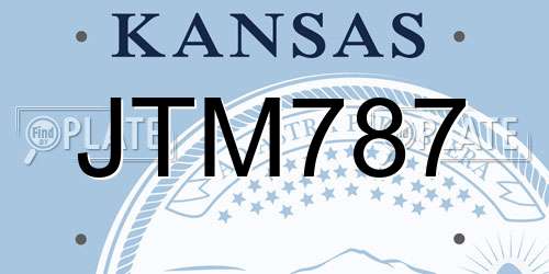 JTM787 Kansas License Plate