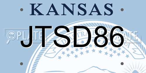 JTSD86 Kansas License Plate
