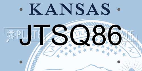 JTSQ86 Kansas License Plate