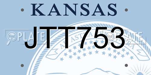 JTT753 Kansas License Plate