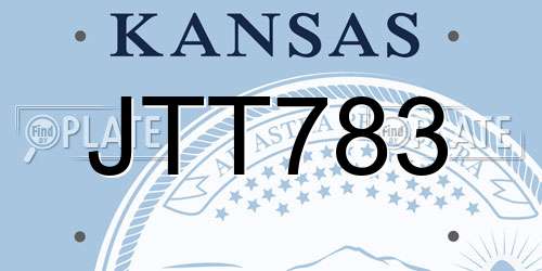 JTT783 Kansas License Plate