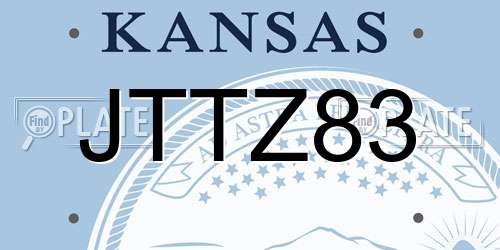JTTZ83 Kansas License Plate