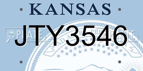 JTY3546 Kansas License Plate