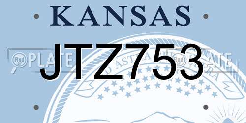 JTZ753 Kansas License Plate