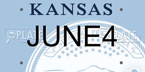 JUNE4 Kansas License Plate