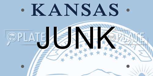 JUNK Kansas License Plate