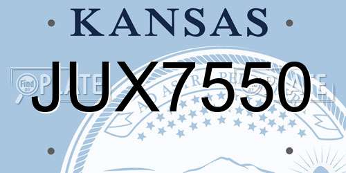 JUX7550 Kansas License Plate