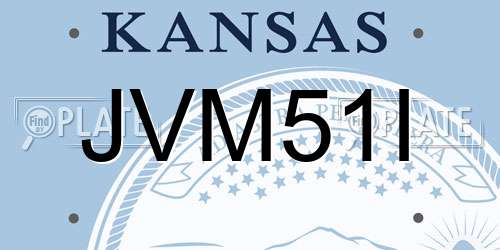 JVM51I Kansas License Plate