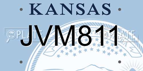 JVM811 Kansas License Plate