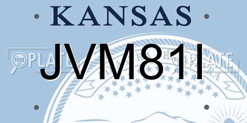 JVM81I Kansas License Plate