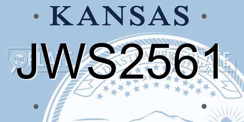 JWS2561 Kansas License Plate