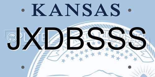 JXDBSSS Kansas License Plate