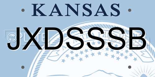 JXDSSSB Kansas License Plate
