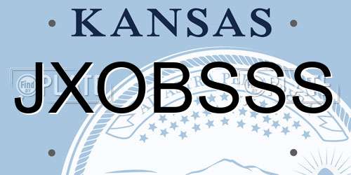 JXOBSSS Kansas License Plate