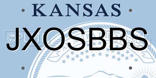 JXOSBBS Kansas License Plate