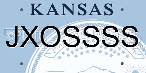 JXOSSSS Kansas License Plate