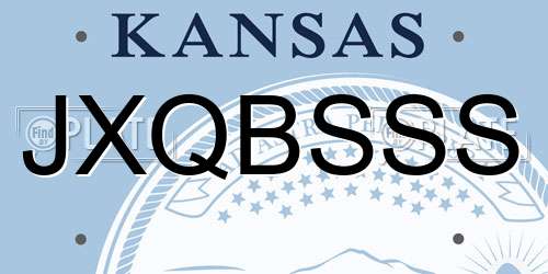 JXQBSSS Kansas License Plate