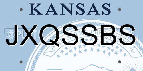JXQSSBS Kansas License Plate