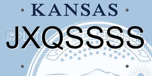 JXQSSSS Kansas License Plate