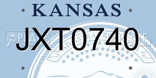 JXT0740 Kansas License Plate