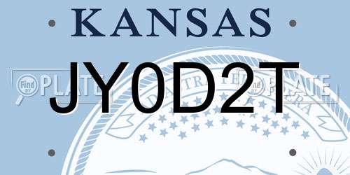 JY0D2T Kansas License Plate