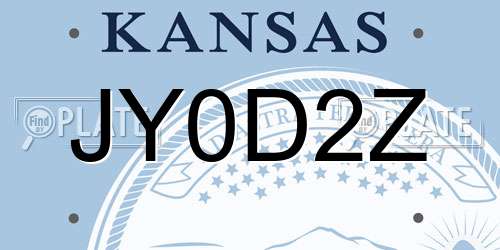 JY0D2Z Kansas License Plate