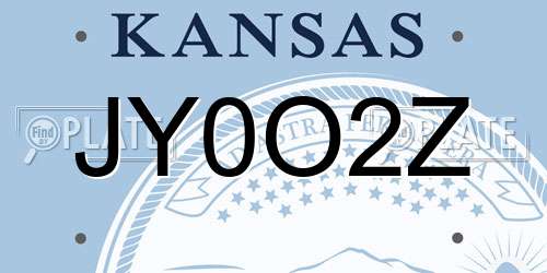 JY0O2Z Kansas License Plate