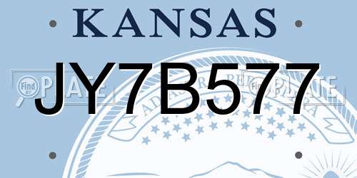 JY7B577 Kansas License Plate
