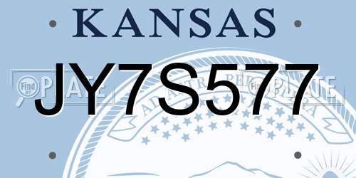 JY7S577 Kansas License Plate